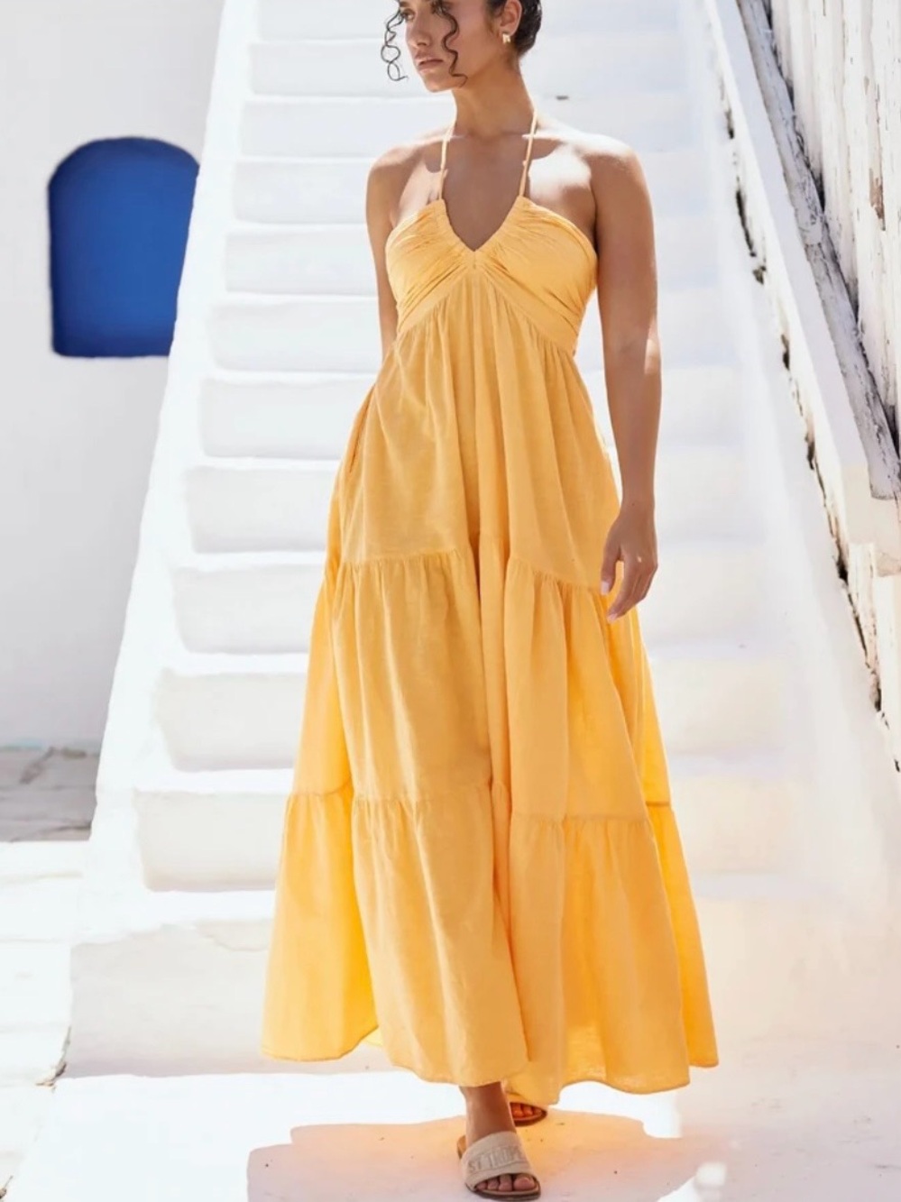 Blanco by Nature Carlotta Maxi Dress Tangerine Size M